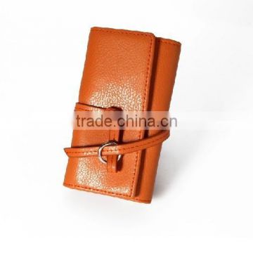 Boshiho leather key organizer with pocket for coins