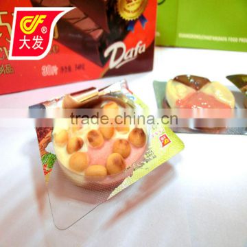 pizza shape PVC cup packed chocolate jam and crispy biscuit