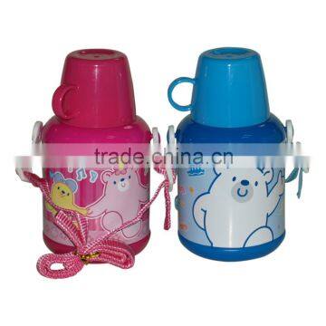 Tinplate material water bottles with cup for kids