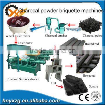 Charcoal or coal powder screw extruding briquette machines for BBQ