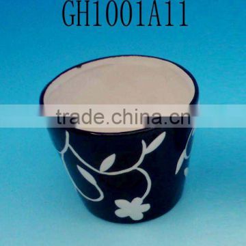 Black Porcelain flower pot