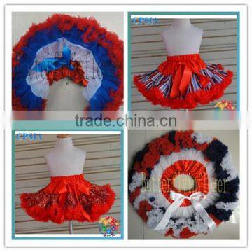 2015 Fashion Fluffy Chiffon Pettiskirts tutu Baby Girls 4th of July Skirts Princess skirt