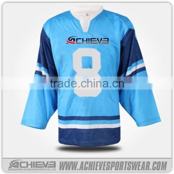 cheap wholesale sublimation crewneck custom mens hockey team jersey