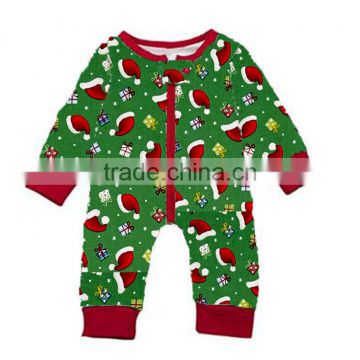 Yawoo fashion wholesale kids girls long sleeve Christmas romper infant baby one-piece bodysuit sleepwear gown toddler jumpsuit