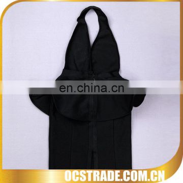 2014 women Halter black silk chiffon evening dress