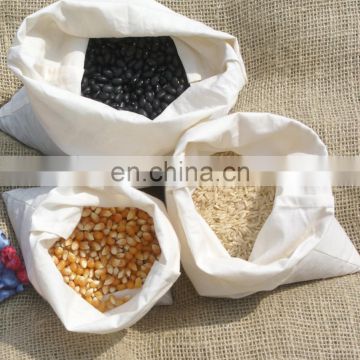 Bulk muslin grain bag for dried food or round bean with opt drawstring