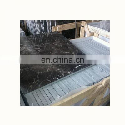 Polished Imported Black Emperador marble floor tiles