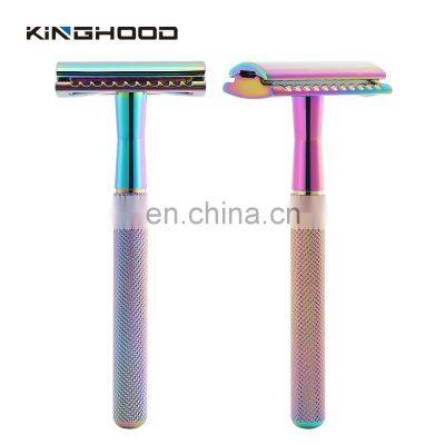 Kinghood Rainbow Metal Men Shaving Razor Custom Logo