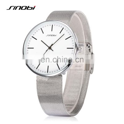 SINOBI Man Minimalism Wristwatch S9601G Gentleman Custom Watch OEM Logo for Male Steel and Leather Watch