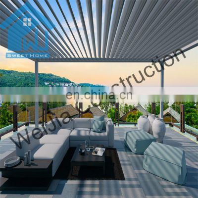 Fully automatic retractable sliding and folding waterproof terrace roof aluminum pergola outdoor