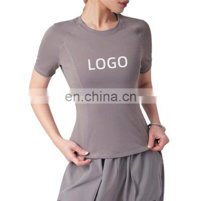 Quik Dry Plus Size Yoga Top Large Size Short Sleeve Gym Fitness Sports Shirt Training Running Wear Clothing For Women