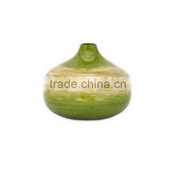 High quality best selling eco friendly spun bamboo laccquer ombre style green vase from Vietnam