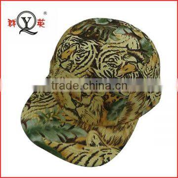 lion pattern flat snapback hat