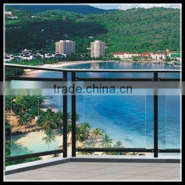 Glass balcony balustrade system for sightseeing