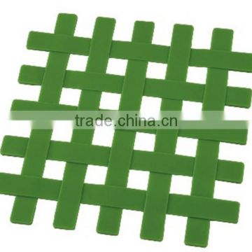 175x175x3.2mm weave shape Anti-dust silicone hot coaster trivet pad