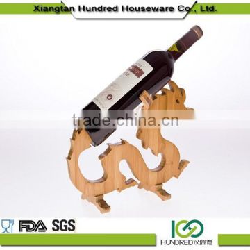 High quality cheap custom animal shape bamboo wine rack ,hanging wine glass rack for decoration