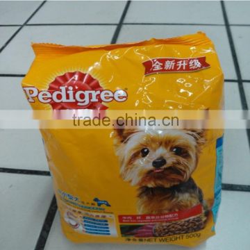 4 sides sealing plastic pet food packaging bag