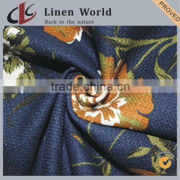 6054 20% Linen 80%Cotton Printed Woven Fabric