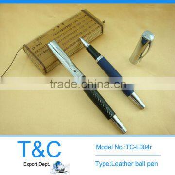 roller pen wrapped with leather for promotion L004r