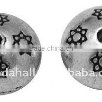 Tibetan Style Beads, Lead Free, Bicone, Antique Silver, 10x7mm, hole: 1mm(TIBEB-A101657-AS-LF)