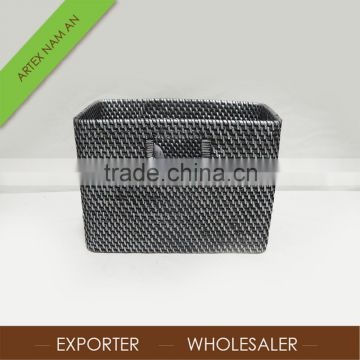 Black rattan basket with carry handles /High quality storage basket, laundry basket Artex Nam An