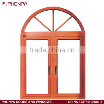 Aluminum curved window design, clear double glass window, double glazing window