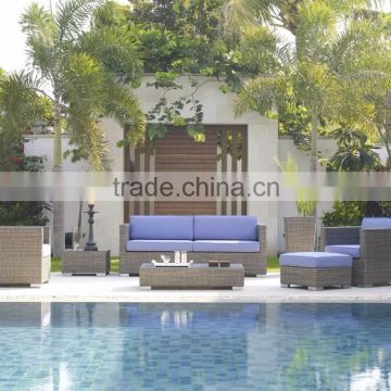 Poly Rattan Wicker Garden Sofa Set Furniture (1.2mm alu frame with powder coated,10cm thick cushion with 250g polyester)