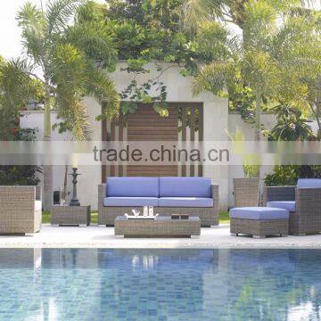 Poly Rattan Wicker Garden Sofa Set Furniture (1.2mm alu frame with powder coated,10cm thick cushion with 250g polyester)