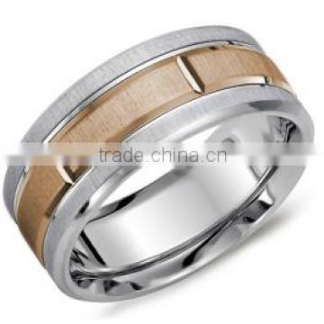 COOLMAN wholesale hand fashion jewelry 8mm rose gold gay ring tungsten carbide Men's wedding Ring CMR-036-5