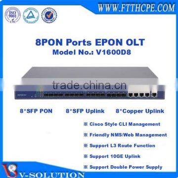 8PON GEPON OLT Optical Line Terminal Support L3 Route Function with Friendly NMS/Web Management and Cisco Style CLI Interface