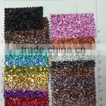 2014 hot sale PU glitter leather for women shoes