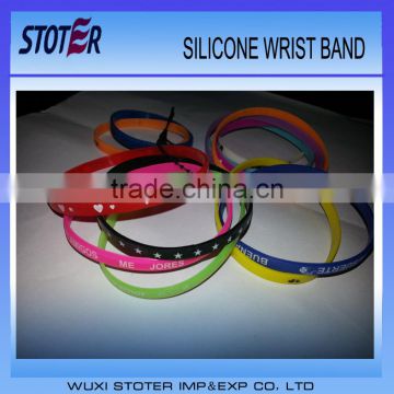 silicone wriet band small silicone colorful hand bands