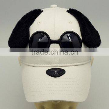 2016 Best quality beige cute aninal style custom baby cap kids caps