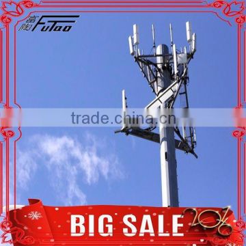 4G Hot dip galvanized cell Monopole tower with Antenna