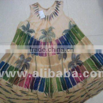2706 Rayon Palm Tree Tie Dye Dress