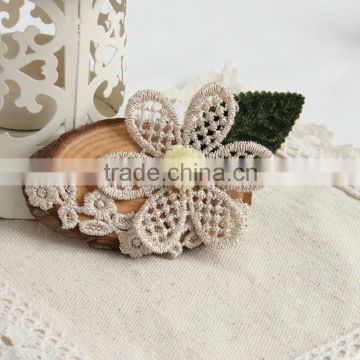 MYLOVE forest style hair clip girls wood lace flower barrette hair accessory