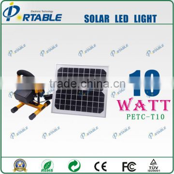 10W LED Lamp + 5w solar monocrystalline silicon panel solar lighting system