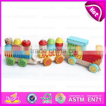 Wooden Block Toy Train Set for kids,Wonderful and safe wooden big block Train toy Toddler Toy W05C023