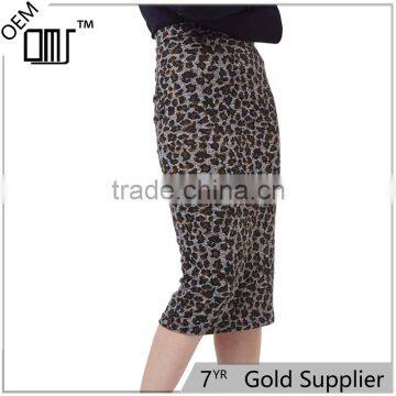 2017 OEM Spring Sexy Wrap Leopard-printed High Waisted Long Skirt