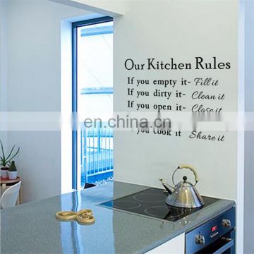 Funny 'Our Kitchen Rules' Window Wall Stickers Kitchen Decoration Home Decor