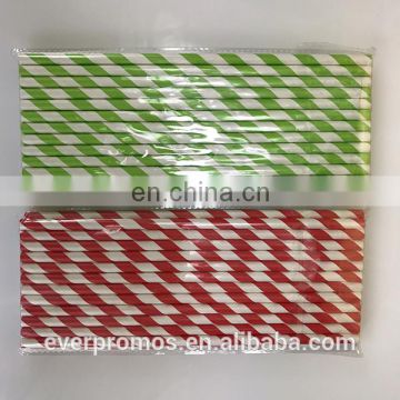 Disposable Striped Paper Straws Colorful Party Drinking Paper Straws