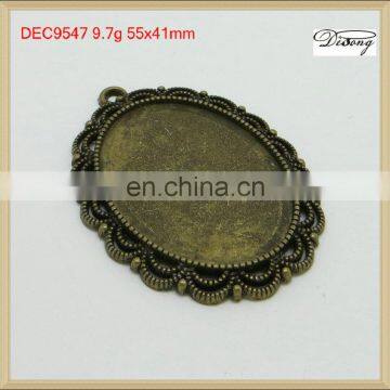 Antique bronze oval pendant,Vintage Metal Penda,metal blank pendants