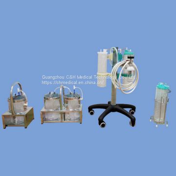 Surgery Operating Theater Using Medical Vauum Suction Regulator Trolley Set with 2 / 4 / 8 Liter Suction Liquid Collecting Jars
