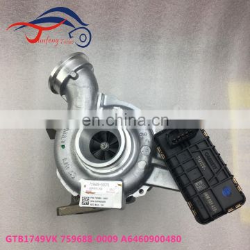 GTB1749VK turbo 759688-0009 A6460900480 Turbocharger for 2007- Mercedes Benz Truck Sprinter Euro 4 with OM646NCV3 Engine
