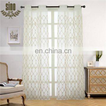 Ready made turkish curtains embroidery  linen voile window curtain patterns
