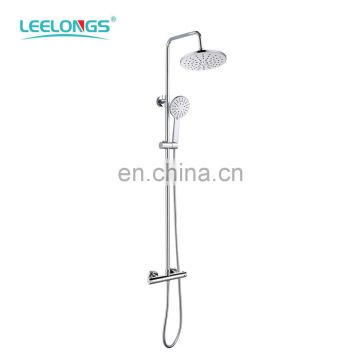 Wall Bathroom Sliding Movable Thermostatic Rain Shower Set with adjustable bar
