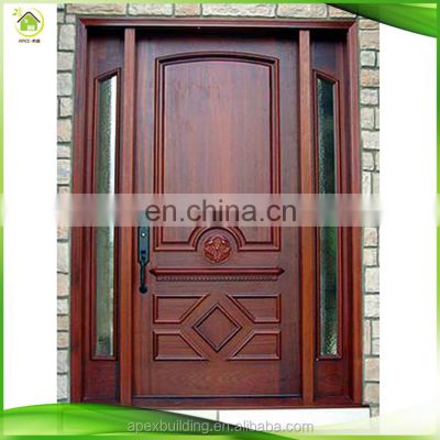 China prehung wooden exterior door mahogany front door with glass outside door