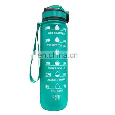 2021 ready to ship popular 1000ml colorful plastic protein anti slip time marker durable water jug bottle