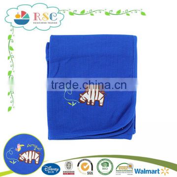 funny animal embroidery softtextile organic crochet baby blanket