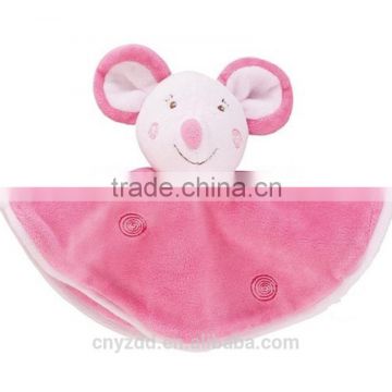 100% Velvet Soft Baby Soother Pink Blanket with Stuffed Mouse/Stuffed Pink Mouse of Baby Blanket/Super Soft Blanket for Baby